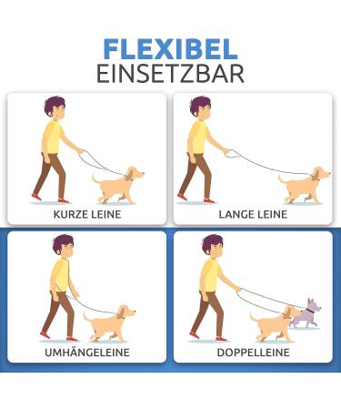 Happyshephie Adjustable Dog Leash 2.5m | Ideal for Medium & Large Dogs | Durable Reversal & Double Leash - Beige Desert Sand - Buy Online on GoSupps.com