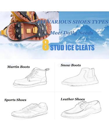 YQBFTC Shoe Spikes & Claws - 8 Teeth Ice Grips for Hiking & Snow - Anti-Slide Chains for Winter Sports - Replacement Spikes for Ultimate Traction - Buy Online on GoSupps.com