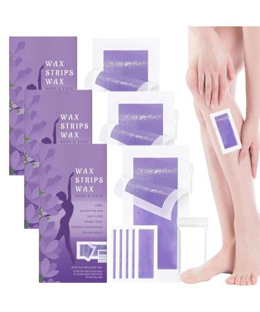 Bandes de cire douces pour le visage et le corps compte (20 bandes corps + 20 bandes visage) avec 10 lingettes apaisantes kit d' pilation la maison pour femmes et hommes (3pcs)