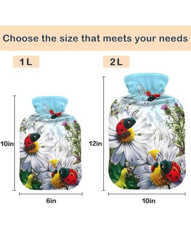 NAANLE Daisy Ladybird Heat Bottle - Transparent Hot Water Bottle for Pain Relief & Cold Therapy - 1L Hand/Foot Heating Bags - International Shipping - Buy Online on GoSupps.com