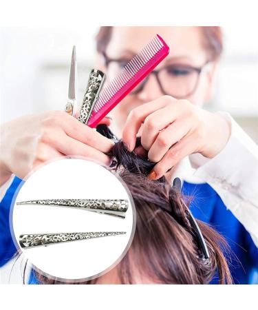 DonLeeving Duckbill Hair Clips - 6pcs Hollow Metal Non-Slip Alligator Clips (Silver Tone) for Effortless Styling - Buy Online on GoSupps.com