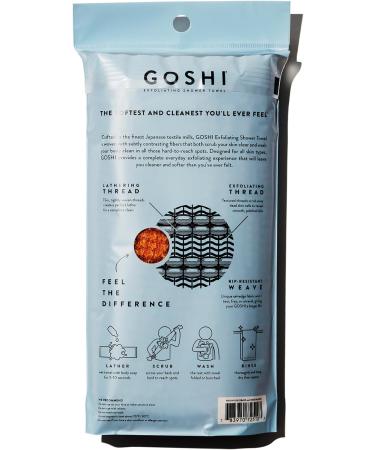 Buy Goshi Peeling Shower Towel - Tear-Resistant Waves for All Skin Types | Made in Japan | Sunset Chevron Design (Yellow/Orange/Evening Red) - Buy Online on GoSupps.com