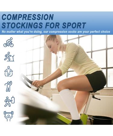 Buy Knee High Medical Compression Socks 20-30 mmHg for Men & Women - Open Toe Support for Varicose Veins DVT Edema - XX-Large White & Gray - Buy Online on GoSupps.com