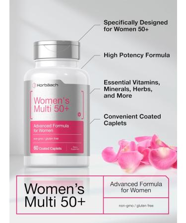 Horb ach Women's Multivitamin 50 Plus | 60 Coated Caplets | Advanced Vitamin Formula | Non-GMO & Gluten Free Supplement 60 Count (Pack of 1) - Buy Online on GoSupps.com