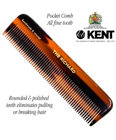 Kent A FOT Limited Edition Handmade Pocket Comb for Men - Fine Tooth Hair, Beard & Mustache Styling - Made in England - Buy Online on GoSupps.com