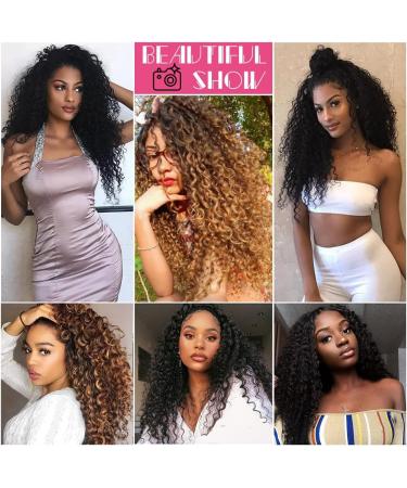 Kinky Curly Clips in Hair Extensions for Women 7 Pieces Set Deep Water Wave Clips in Synthetic 16 Inch (Ombre Brown) 16 inches T30# - Buy Online on GoSupps.com