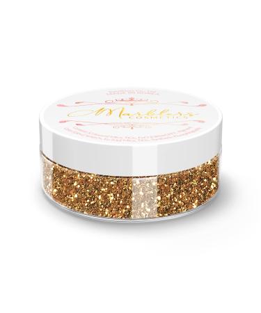 MARBLERS Cosmetic Grade Fine Twinkle Glitter Dark Gold 0.18oz (5g) | Non-Toxic | Vegan | Cruelty-Free | Eyeshadow Nail Polish Nail Art | Festival Rave & Party Makeup | Body & Face Fine Glitter 5g Gold Dark Gold