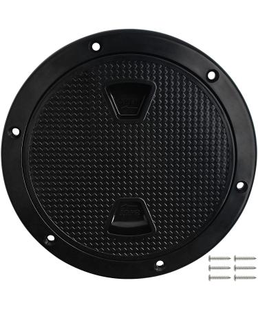 VEITHI 4"- 6"- 7.2"- 8" Circular Non Slip Inspection Hatch -Boat Hatch Deck Plate with Detachable Cover for RV Marine Boat Kayaks Yacht - Boat Round Non Slip Inspection Hatch with Screws(1 Pack Black Inner Diameter 6inch