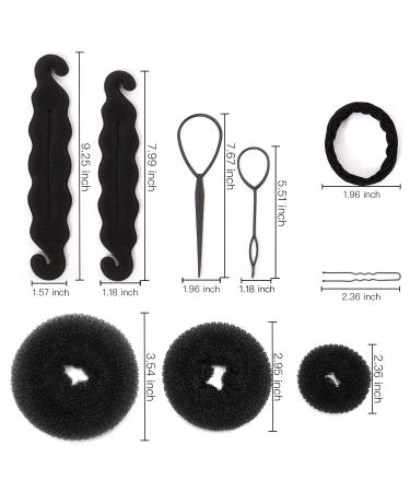 19pcs Girls Donut Hair Bun Maker Set with Bobby Pins - Women Hair Bun Kit for Ponytail Styling - Buy Online on GoSupps.com
