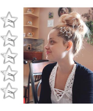 TMXAOK 50 Pieces Star Hair Clips Metal Star Snap Hair Clip Y2K Sliver Hair Barrettes Small Non Slip Hairpin for for Toddler Women Girls Lovely Hair Accessories Silver - Buy Online on GoSupps.com