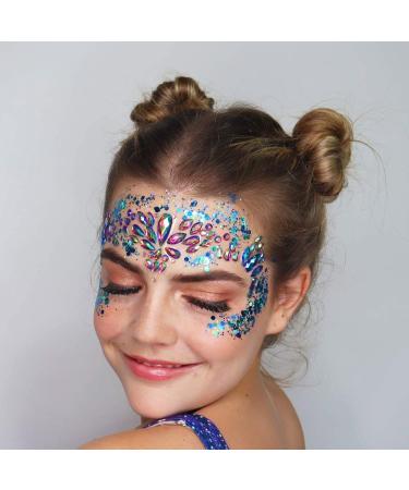 Hemoer Holographic Chunky Glitter - 100g Blue Craft Sequins for Resin Face Nails Body Slime & Festivals - Buy Online on GoSupps.com