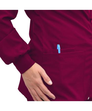 Green Town Women's Zip Front GT Performance Warm-Up Scrub Jacket - Large Wine/Berry - Buy Online on GoSupps.com