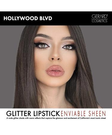 Gerard Cosmetics Glitter Lipstick in Hollywood Blvd - Metallic Finish, Long-Lasting Formula - 0.14 oz - Buy Online on GoSupps.com