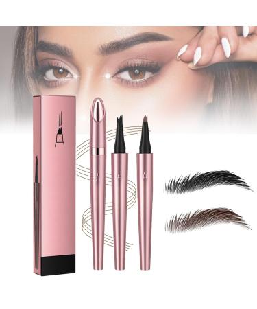 2024 New Magic Eyebrow Pencil 3D Waterproof Microblading Eyebrow Pen 4 Tip Microblade Eyebrow Pen Long-Lasting Natural Fine Stroke Eyebrow Pen (2pc-6)