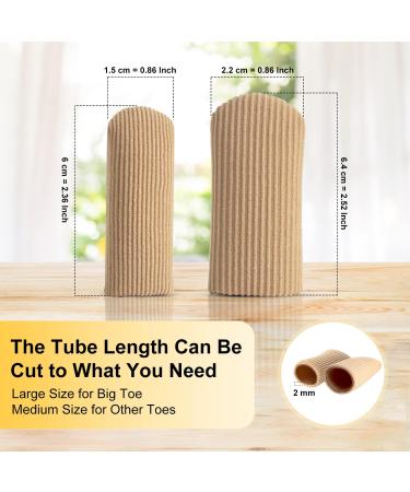 Bukihome 8 PCS Silicone Toe Protectors - Pain Relief for Corns, Blisters, and Ingrown Toenails - Closed Toe Caps - Fabric Sleeve - 2 Large + 6 Medium Sizes - Buy Online on GoSupps.com