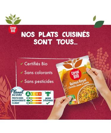 Organic Royal Quinoa Cereal Yellow Carrots and Cumin - Microwavable Sachet Quick to Reheat - Vegan and Organic - 220 g - 212662 - Buy Online on GoSupps.com