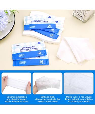 100 Pcs Lemon Scented Disposable Dish Cleaning Wipes - Individually Wrapped Portable Kitchen & Travel Cleaning Solution - Buy Online on GoSupps.com