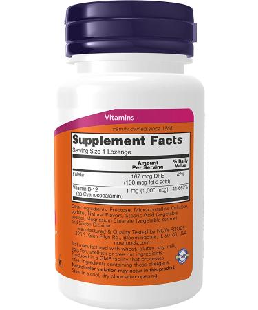 Now Foods B-12 1000 mcg Lozenges â€“ 100 Count - Energy Support & Boost Metabolism - Buy Online on GoSupps.com