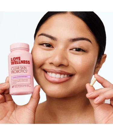 Love Wellness Clear Skin Probiotic | Clear Up Hormonal Acne Pimples Redness & Pore Minimizer | Skin Care with Zinc Bifidobacterium Longum & Chaste Tree Fruit Extract | Acne Treatment | 30 Count - Buy Online on GoSupps.com