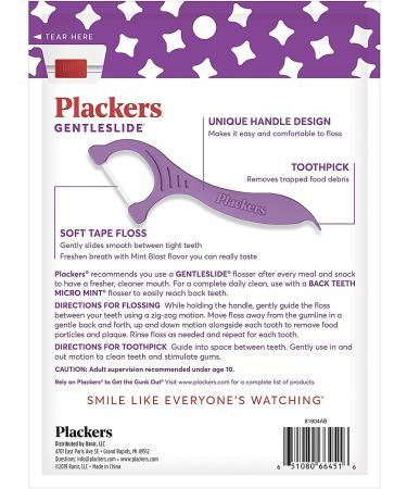 Plackers Gentleslide Dental Floss 90 Count - 3 Pack | Best Floss for Sensitive Gums | International Shipping Available - Buy Online on GoSupps.com