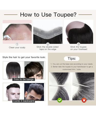 Elailite Men's Toupee V-Shape Hairline Hair Extension Real Human Hair Invisible Forehead Hairpiece Fringe Bang Replacement System (4 * 18cm) (#02 Dark Brown 6 Inch) 6 Inch FRINGE #02 Dark Brown - Buy Online on GoSupps.com