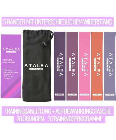 Shop Fitness Straps - 5-Pack Rubber Resistance Bands with Instructions & Carrying Bag for Home Workouts Yoga Pilates CrossFit - Perfect for Legs & Thighs - Violet - Buy Online on GoSupps.com