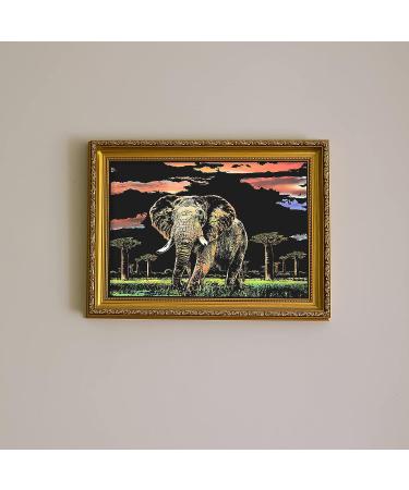 Animal Scratch Art Rainbow Painting Paper Kit - Creative Engraving Craft Set for Kids & Adults - Elephant Design - Includes 3 Tools - 16'' x 11.2 - Buy Online on GoSupps.com