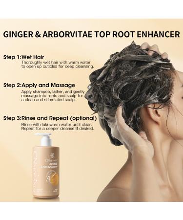 Anti Hair Loss Shampoo - Nourishing Ginger Hair Growth Treatment for Men & Women | Volumizing Regrowth with Herbal Essences Rose & Castor Oil - 16.8 fl. oz - Buy Online on GoSupps.com