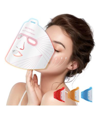 IBORRIA Red Light Therapy for Face Led Face Mask Light Therapy Infrared Red Light Therapy Mask Advanced Anti-Aging Wrinkle Acne Removal Skin Care Device for All Skin Types at Home (White)