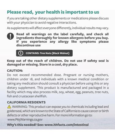 Intestinal Guard (Non-GMO) Maintain Intestinal Health - Potent Natural Formula with Wormwood Black Walnut Goldenseal Pau D'Arco Clove Garlic More - All In One Supplement -120 Capsules (No Pills) 120 Count (Pack of 1) - Buy Online on GoSupps.com