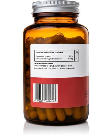 Your Fitness Tools Vegan NAC Supplement 500mg | N-Acetyl-Cysteine Amino Acid | 120 Capsules with High Bioavailability | Providing Non Toxic Stable Form of L-Cysteine | Made in The UK - Buy Online on GoSupps.com