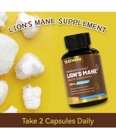 Lions Mane Supplement Capsules Lion Mane Mushroom 1200mg Brain & Immune Support Non-GMO Non-Gluten Vegan-Friendly Lion s Mane Powder 120 Count 120 Count (Pack of 1) - Buy Online on GoSupps.com