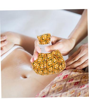 Aboofan Warm Roasted Wormwood Buns Herbal Compress | Spa Hot Compress & Thai Body Herb Ball - 8x6x6cm - Yellow | International Shipping - Buy Online on GoSupps.com