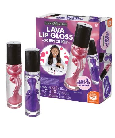 MindWare Science Academy Lava Lip Gloss Kit- Kit Includes 16pcs to Teach Kids & Teens Cosmetic Chemistry - Make and Test Easy DIY Lip Gloss