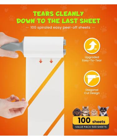 KONIZY Pet Hair Lint Roller Mega Value Set - 500 Sheets, 2 Handles, 5 Rollers - Portable Dog & Cat Hair Remover for Clothes, Furniture, Carpet - Extra Sticky Red Sheets - Buy Online on GoSupps.com