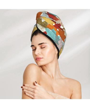 Fall Maple Leaves Microfiber Hair Towel - Ultra Absorbent Coral Velvet Wrap for Long Curly & Thick Hair - Quick Dry Hair Cap for Women - Buy Online on GoSupps.com