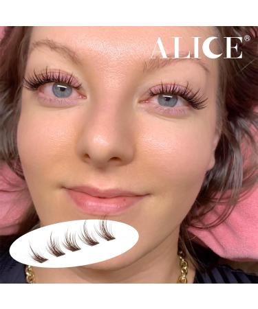 ALICE F13 DIY Lash Extension Kit - Cluster Lashes Strong Hold Bond - 10-16MM Fluffy D Curl Individual Lashes for Natural Look - Buy Online on GoSupps.com