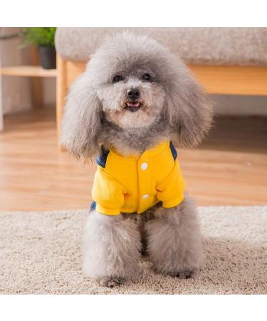 Dog Denim Overalls for Small & Medium Pets | Cute Costume Clothes for Boy & Girl Dogs | Yellow with Bear Embroidery - Buy Online on GoSupps.com
