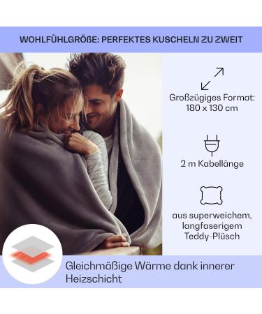 Klarstein Thermal Blanket 120W | Energy-Saving Electric Blanket for Bed Sofa & Camping | Automatic Switch-Off | Large 200x180 cm & 180x130 cm | Cuddly Beige-Dark Blue - Buy Online on GoSupps.com