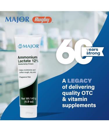 MAJOR Ammonium Lactate 12% Moisturizing Cream - Lactic Acid Cream - Helps Hydrate Soften and Exfoliate Rough Dry Skin - Fragrance-Free - 4.9 Oz. (2 Pack) - Buy Online on GoSupps.com