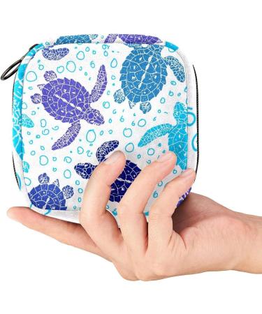 Buy Turtles Animal World Underwater Sanitary Napkin Storage Bag | Portable Menstrual Cup Pocket - 10 Color Options for Ladies - Buy Online on GoSupps.com