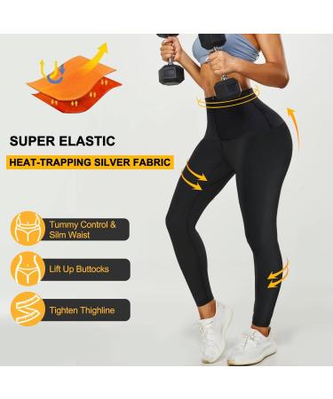 Bingrong Sauna Sports Pants for Women - High Waist Weight Loss Jogging & Training Leggings - Thermo Black Sweat Pants XL - Buy Online on GoSupps.com