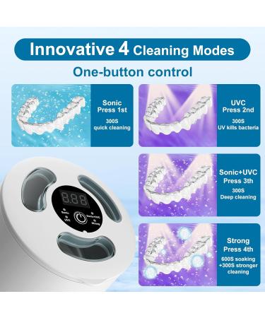 Nettoyeur Ultrasons avec St rilisation par UV Haute Fr quence 45kHz Ultrasonic Cleaner 4 Modes Affichage num rique HD 200 ml pour Dentaires Appareils de Contention Goutti res de Nuit etc. Blanc - Buy Online on GoSupps.com
