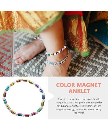 COHEALI 3Pcs Hematite Beaded Bracelets for Women - Colorful, Elastic, Slim Foot Pearl & Crystal Bracelet Set - Buy Online on GoSupps.com