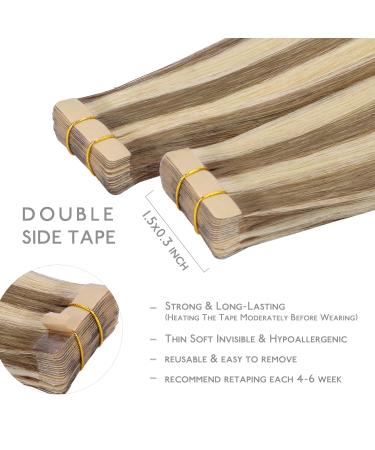 Buy If-alife 20pcs Real Hair Tape Extensions - 22 Inch Brown Highlights Goldblond - Silky Straight Invisible Skin Weft Remy Hair - Buy Online on GoSupps.com