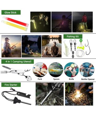 Survival Kit 163 in 1 - High-Quality Emergency Gear with Knife Flashlight & First Aid for Hiking & Camping - Buy Online on GoSupps.com