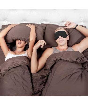 Hautton 3D Contoured Sleep Eye Mask for Men and Women - Adjustable Strap, Light Blocking, Memory Foam - Black - Buy Online on GoSupps.com