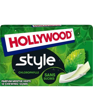 HOLLYWOOD - Chewing-Gums Style - Chlorophylle - Parfum Menthe Verte - Effet Fra cheur - Ar mes Naturels - Sans Sucres - 18 Paquets De 12 Gums - Buy Online on GoSupps.com