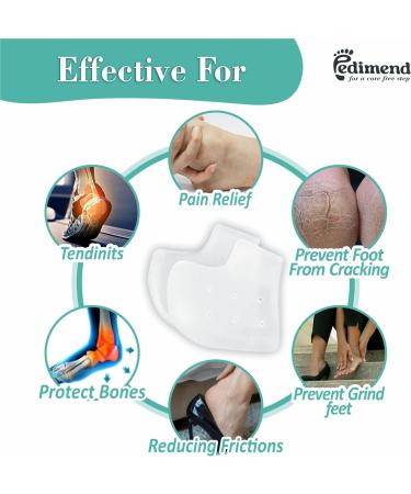 Pedimend 2 Pairs Gel Heel Cups Heel Protectors Silicone Heel Socks Heel Sleeves Heel Pain and Cracked Heels Relief for Men and Women - Buy Online on GoSupps.com