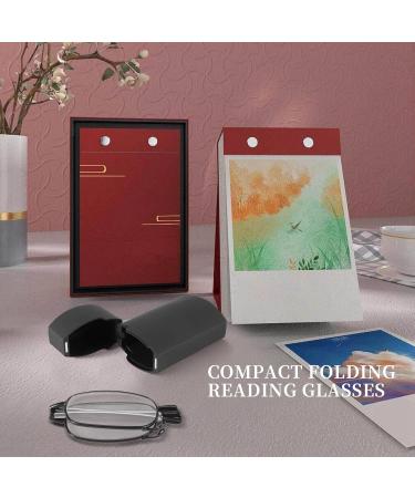 Umwhcw Portable Foldable Reading Glasses - Compact 2.0 Black with Mini Flip Top Bag for Men & Women - Buy Online on GoSupps.com